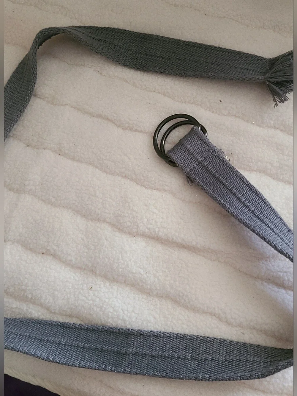 Men's Gray Woven Double-Ring Belt Unisex